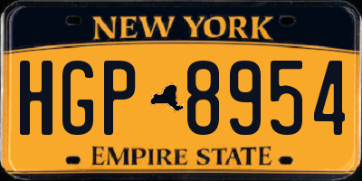 NY license plate HGP8954