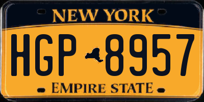 NY license plate HGP8957