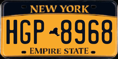 NY license plate HGP8968