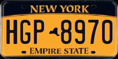 NY license plate HGP8970