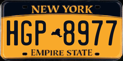 NY license plate HGP8977