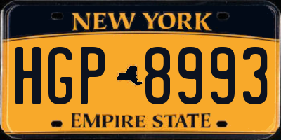 NY license plate HGP8993