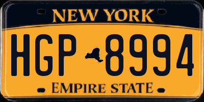 NY license plate HGP8994