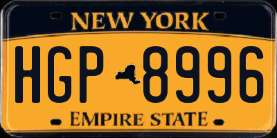 NY license plate HGP8996