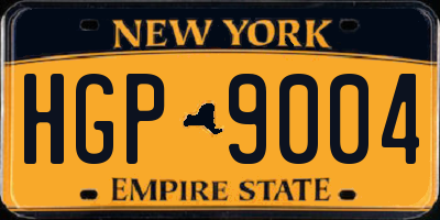 NY license plate HGP9004