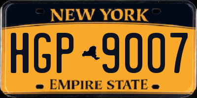 NY license plate HGP9007