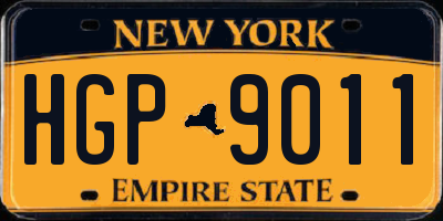 NY license plate HGP9011