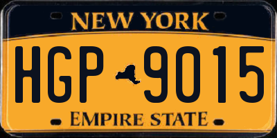 NY license plate HGP9015