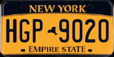 NY license plate HGP9020