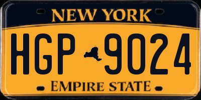 NY license plate HGP9024