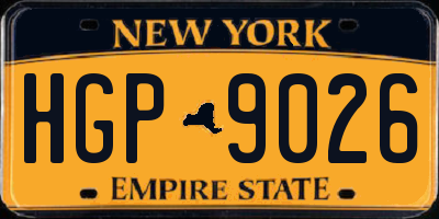 NY license plate HGP9026