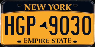 NY license plate HGP9030