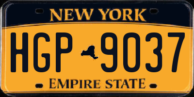 NY license plate HGP9037