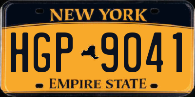 NY license plate HGP9041