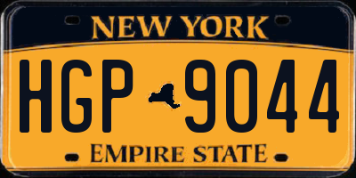 NY license plate HGP9044