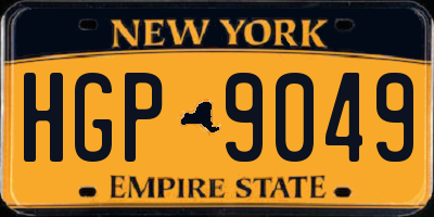 NY license plate HGP9049