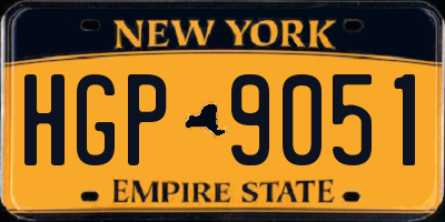 NY license plate HGP9051