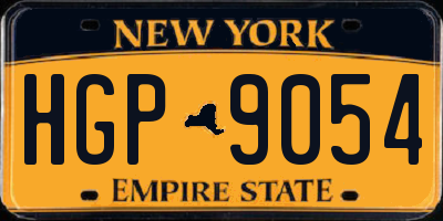 NY license plate HGP9054