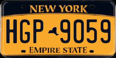 NY license plate HGP9059