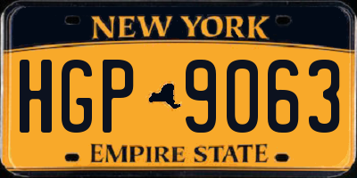 NY license plate HGP9063