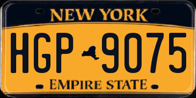 NY license plate HGP9075