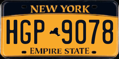 NY license plate HGP9078