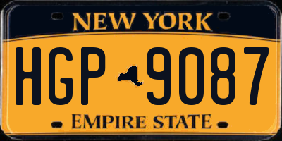 NY license plate HGP9087