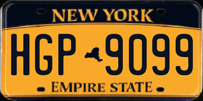 NY license plate HGP9099