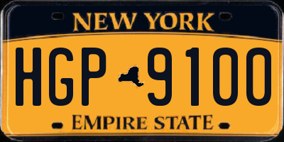 NY license plate HGP9100