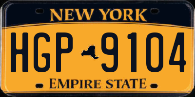 NY license plate HGP9104