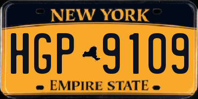 NY license plate HGP9109