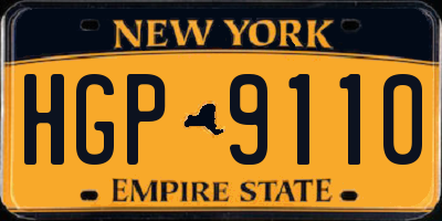 NY license plate HGP9110