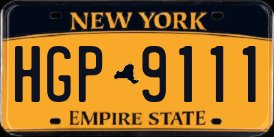 NY license plate HGP9111