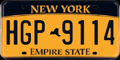 NY license plate HGP9114