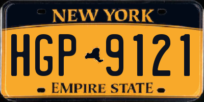 NY license plate HGP9121