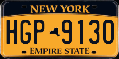 NY license plate HGP9130