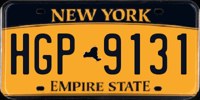 NY license plate HGP9131