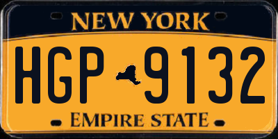 NY license plate HGP9132