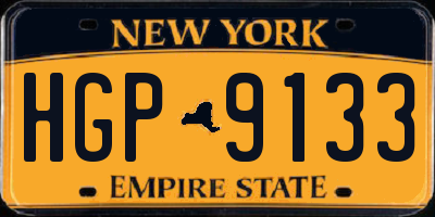 NY license plate HGP9133