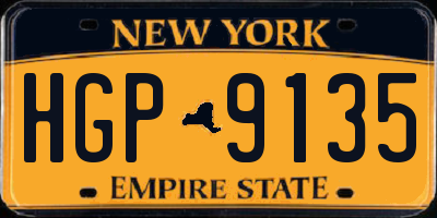 NY license plate HGP9135