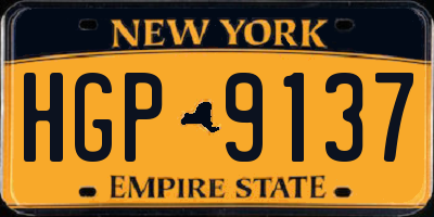 NY license plate HGP9137