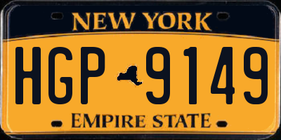 NY license plate HGP9149