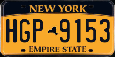 NY license plate HGP9153