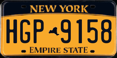 NY license plate HGP9158