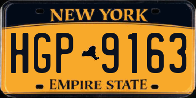 NY license plate HGP9163