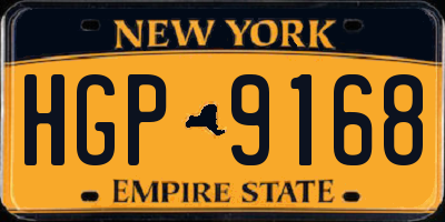 NY license plate HGP9168