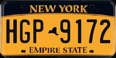 NY license plate HGP9172