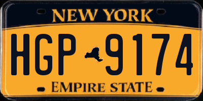 NY license plate HGP9174