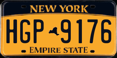 NY license plate HGP9176