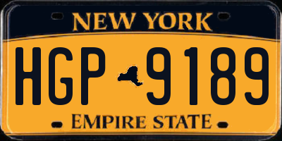 NY license plate HGP9189